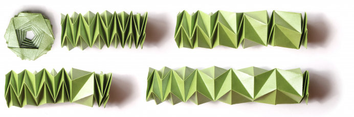 Folded green paper