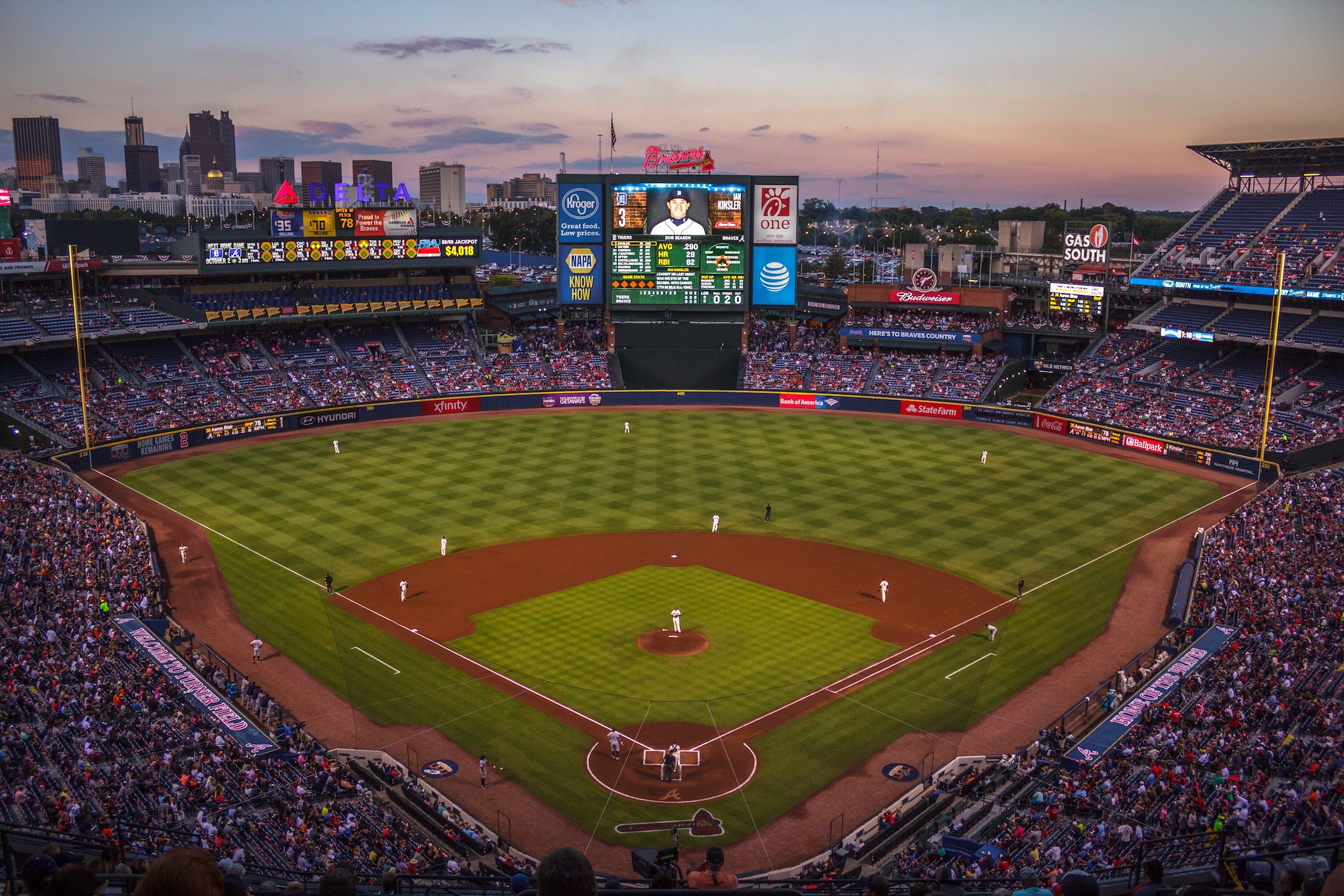 Turner Field - Atlanta Braves (MLB) Team Color Vintage Baseball Print