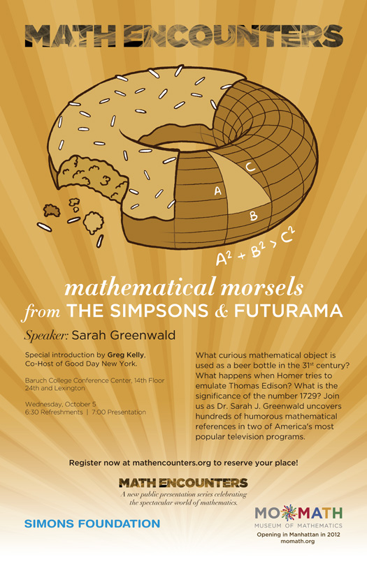 Sarah Greenwald Math Encounters October 5th Poster